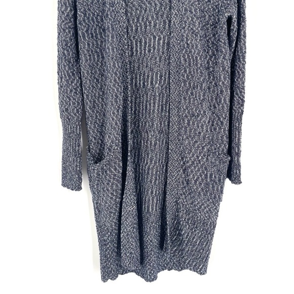 Athleta Navy Blue/White Weekend Wrap Open Cotton Blend Cardigan - Picture 4 of 7